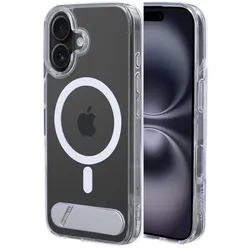 Mobiparts Hardcover Apple iPhone 16 Clear with Stand Function (Magsafe Compatible) (Apple iPhone 16), Smartphone Hülle, Transparent