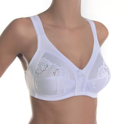 Soft-BH SASSA, Damen, Gr. 100, Cup B, weiß, Obermaterial: 85% Polyester, 15% Elasthan, bestickt, gemustert, unifarben, sehr bequem, BHs Soft-BH, atttrative Stickerei-Einsätze