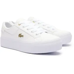 LACOSTE Damen Sneaker - ZIANE PLATFORM, Turnschuhe, Plateau-Sohle, Echtleder Weiß / EUR 41