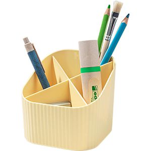 Han Stiftehalter 17238-815, Re-X-LOOP, Recycling-Kunststoff, 4 Fächer, pastellgelb
