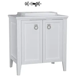 VitrA Valarte Set 78 cm Einbauwaschtisch + Waschtischunterschrank 2 Türen Weiß Matt,62168 62168