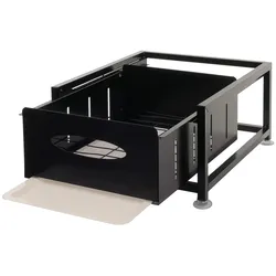 Mendler Schrankschublade HWC-N51 mit Tablett, Küchen-/Geschirrablage Schrankauszug ausziehbar, Metall 19x34x42cm ~ schwarz