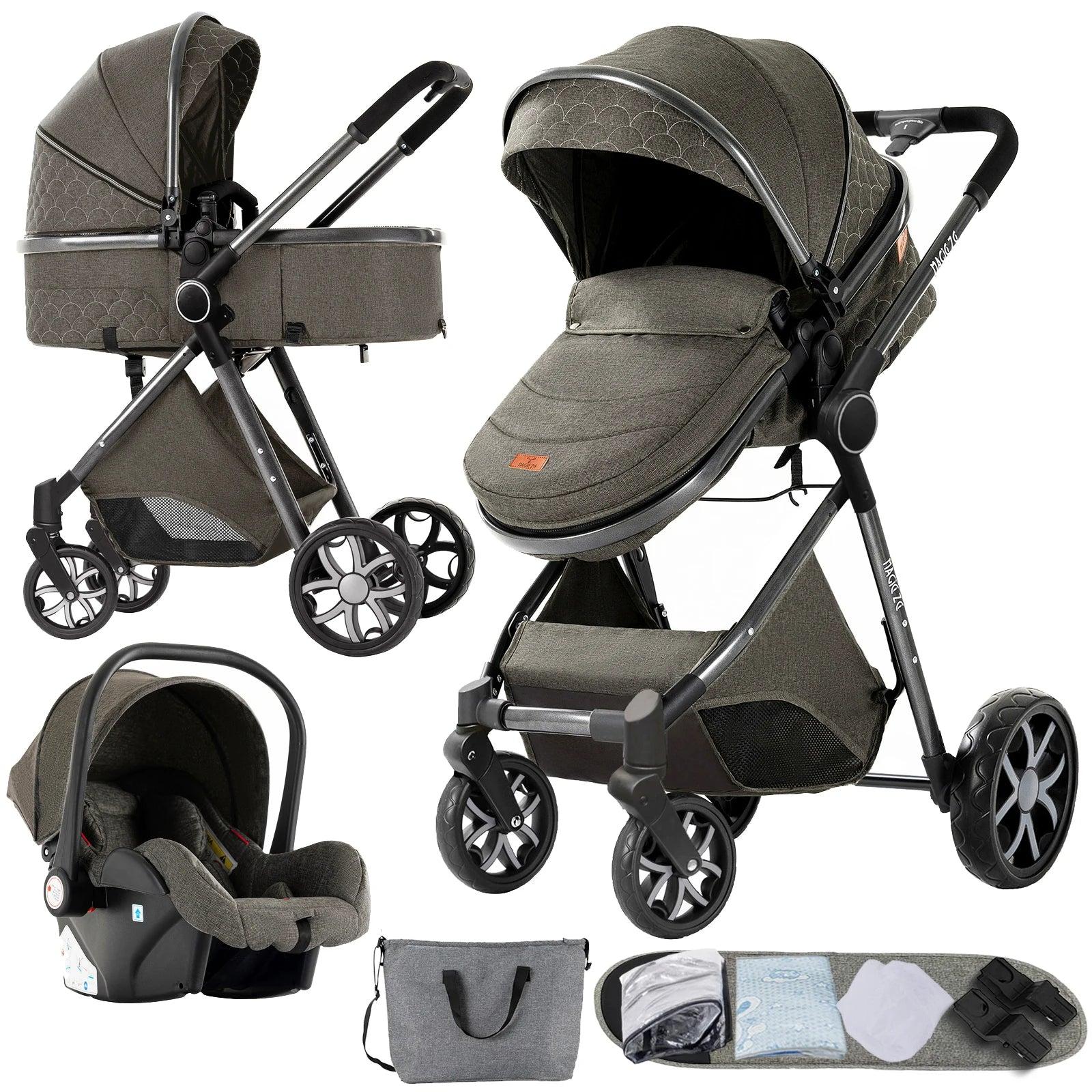 Kinderwagen - Buggy - Kinderwagen - Reisebett - Kombi-Kinderwagen - 3-in-1 Multifunktionsmodell - Leicht und kompakt