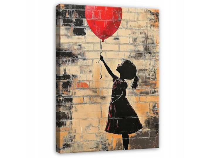 WallArena Leinwand Bilder Banksy 80x120 cm Leinwandbilder, Bild auf leinwand, Wandbild XXL groß Wandbilder für Wohnzimmer Schlafzimmer Wohnzimmerbilder Modern