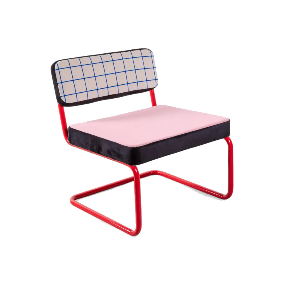 Seletti Superlounge chair blue grid stoel