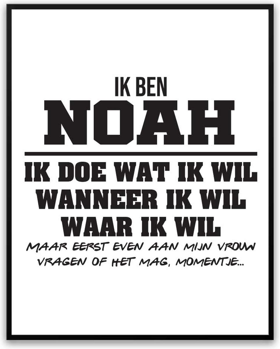 Noah Partner toestemming vragen Fotolijst met glas 30 x 40 cm - Man Vrouw - Grappige poster voor verjaardag