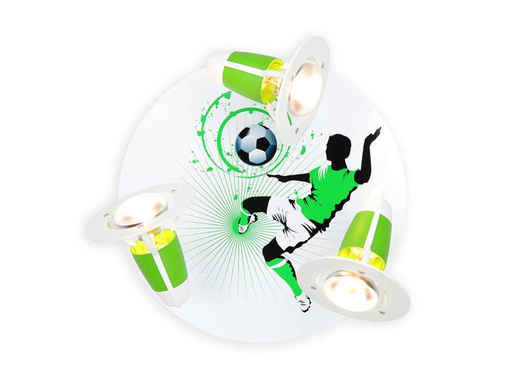 Elobra Deckenlampe Soccer, dimmbar, grün, für Kinderzimmer, Holz, Deckenlampe