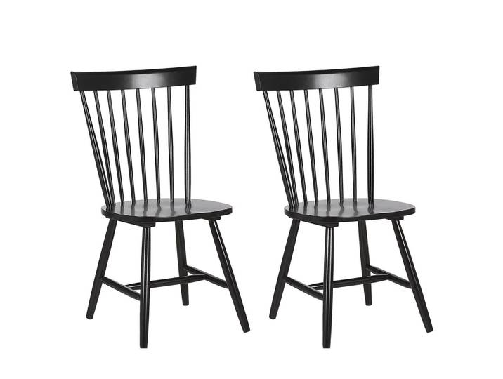 STUHL 2er-Set Gummibaumholz Schwarz Burges