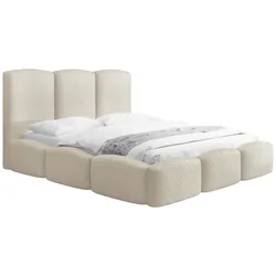 POLSTERBETT Harmony mit Bettkasten, Creme Boucle 140x200 cm