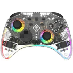 Deltaco Gaming GAM-198-T Gaming-Controller Transparent Bluetooth/USB Gamepad Nintendo Switch, Nintendo Switch 2, Nintendo Switch OLED, Android, PC