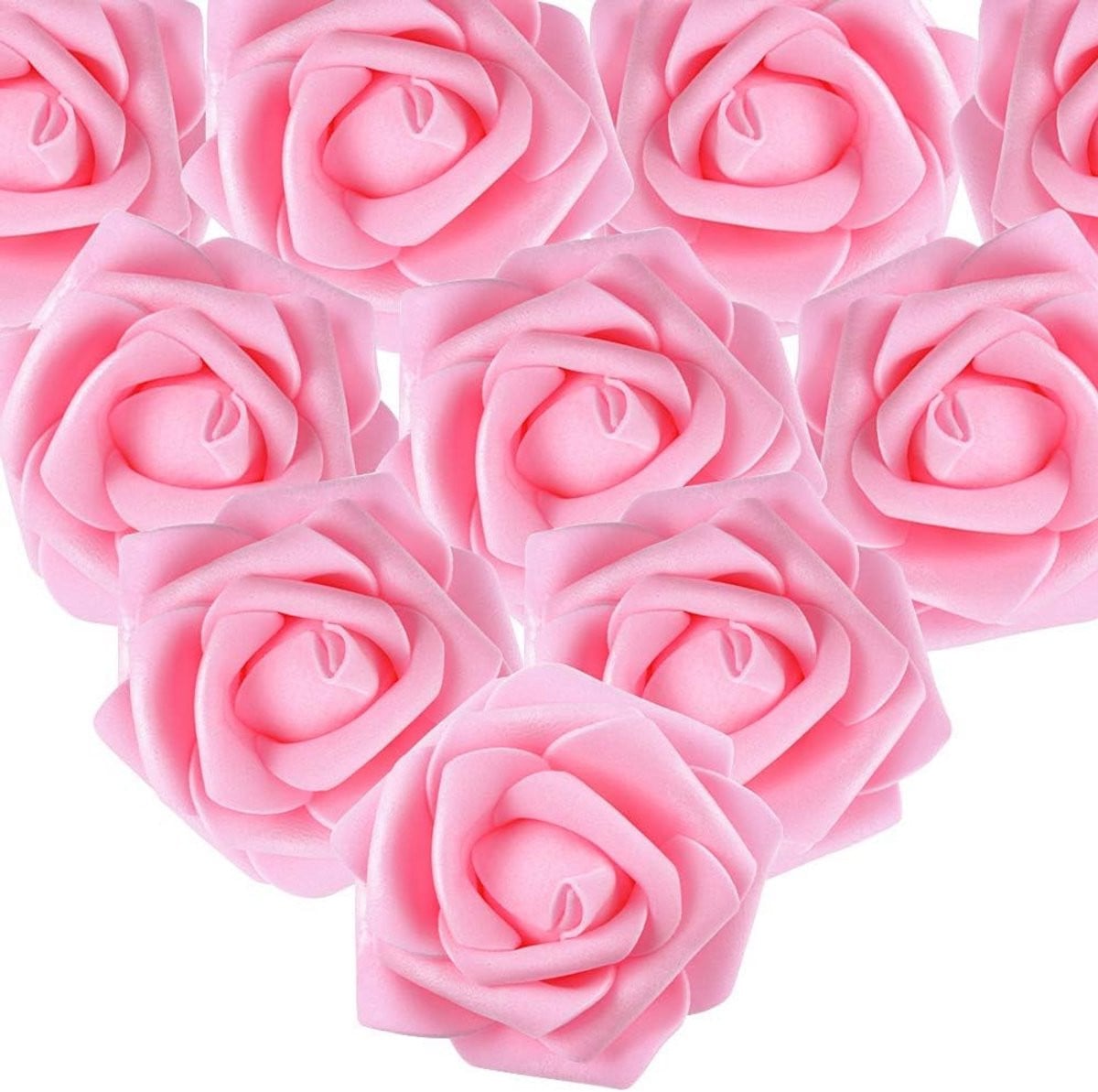 50 Donkerroze Schuimrozen - Kunstbloemen voor Bruidsboeket en Decoratie