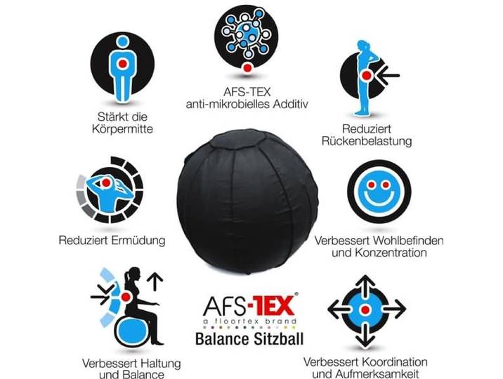 Stehhilfe Sitzball 75cm Vinyl/Textilbezug für Personen über 1,80m Körpergröße sc