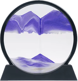Inspire Curations 3D Moving Sand Art Hourglass Frame Relaxing Quicksand Desk Decor For Home & Office purple