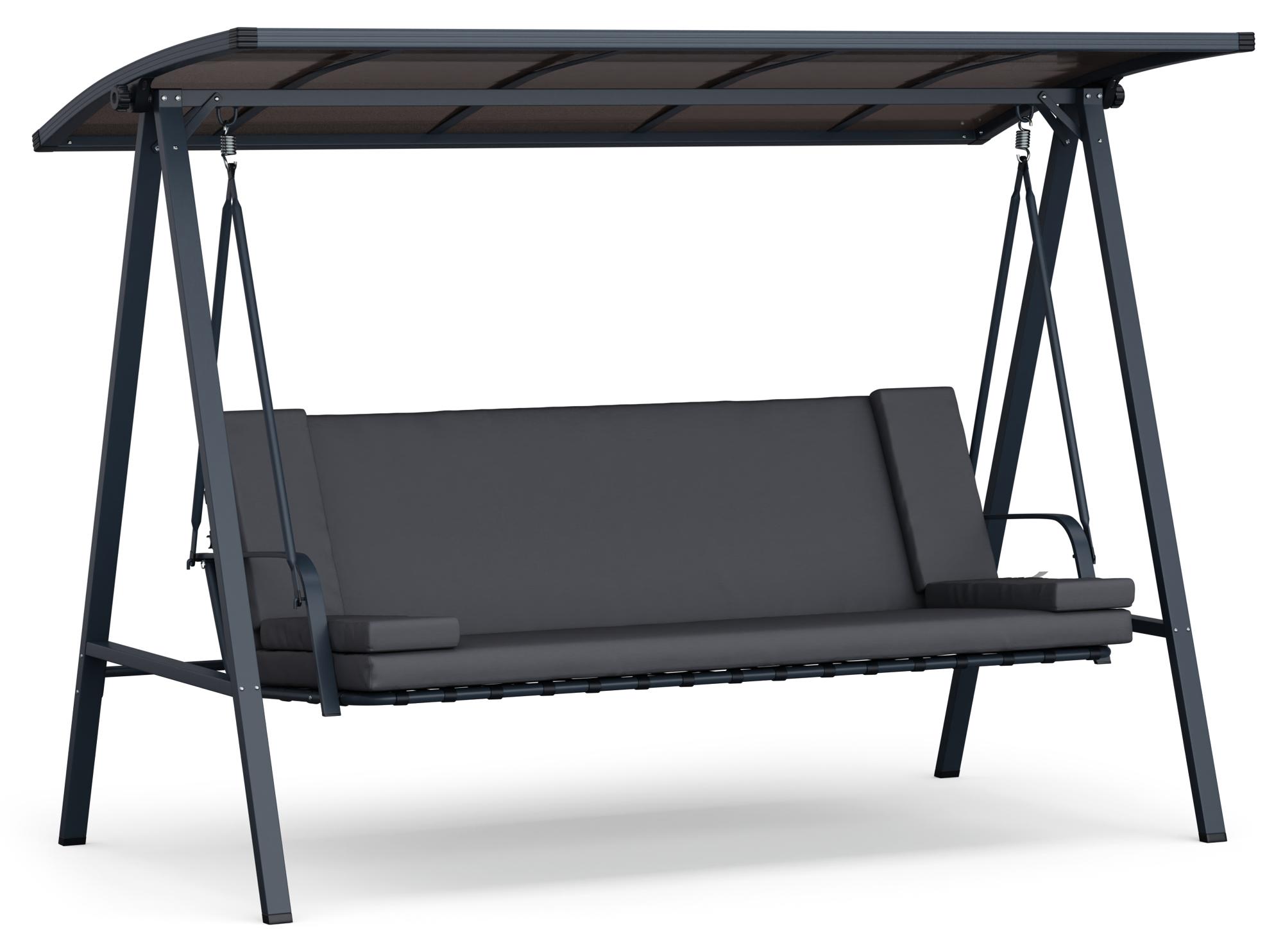 Blumfeldt Stabiler Hangesessel, Gartenmobel fur bis zu 3 Personen, anpassbare Sitzpositionen, dickes Polster, Tragkraft 240 kg, langlebig & korrosionssicher, ideal als Balkonmobel