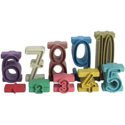 Wissner Stapelzahlen 100er Zahlenraum in Montessori-Farben (Deutsch, Englisch, Französisch, Spanisch, 3 - 6 Jahre)