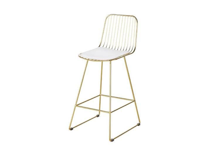 Chaise pour îlot central en acier doré et blanche H65