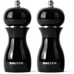 Salter 7613 BKXRA Gloss Salt and Pepper Mills Black, Pfeffermühle + Salzmühle, Schwarz
