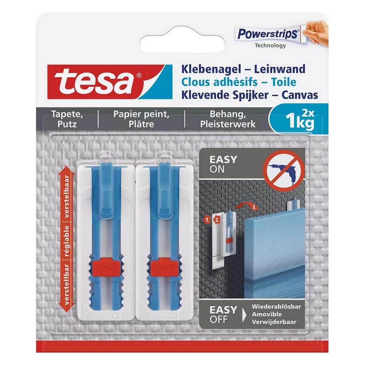 tesa Klebenagel für Tapete & Putz, ideal für Leinwand & Keilrahmen (77778-00500-00)