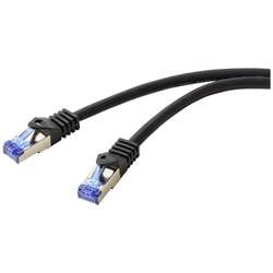 Renkforce RF-6830458 RJ45 Patchkabel CAT 6a S/FTP 0.50 m Schwarz 1 St.