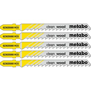 Metabo Stichsägeblätter 623635000, Clean Wood, für Holz, 5 Stück