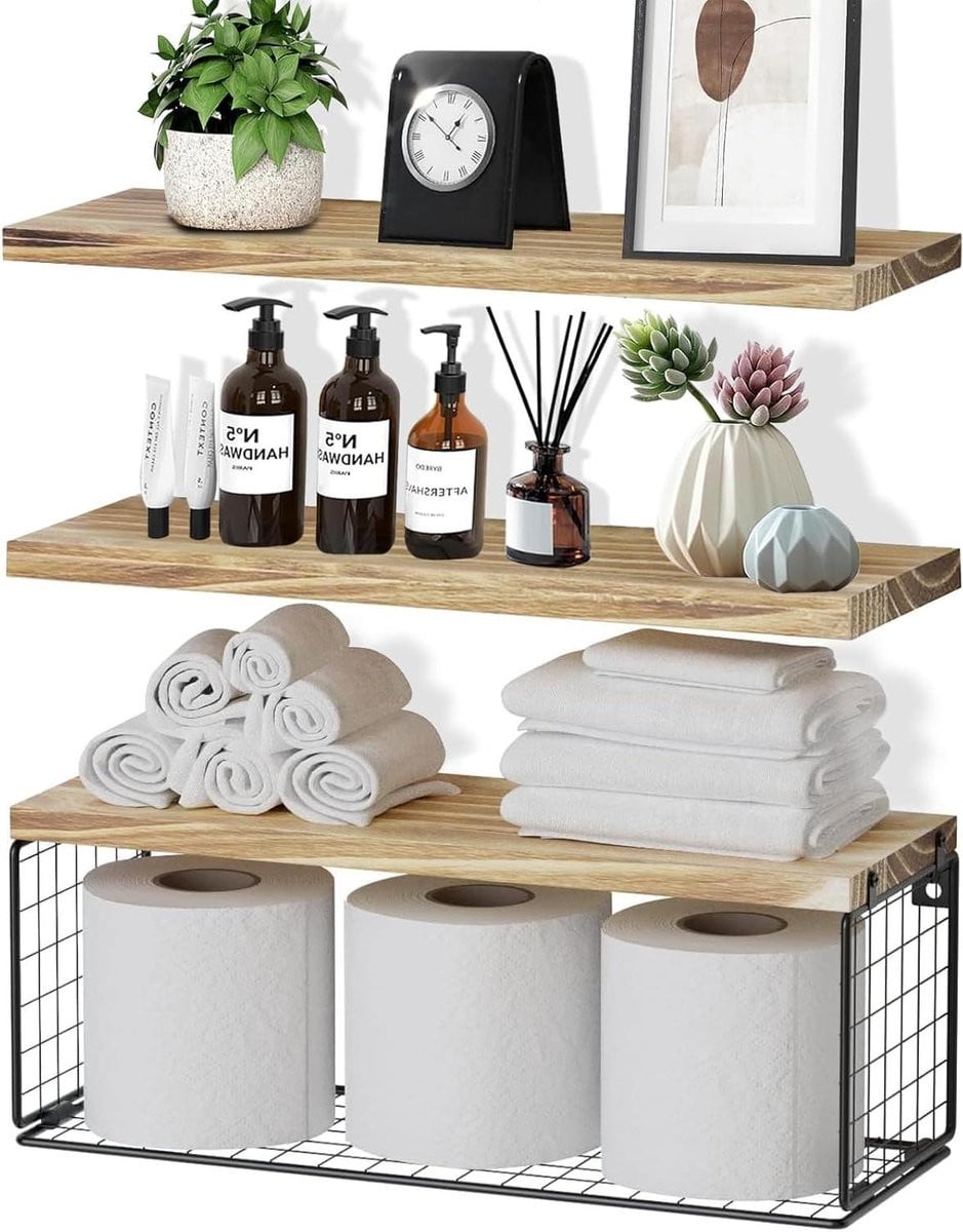 Set van 3 wandgemonteerde schoenenrekken voor badkamer, keuken of woonkamer