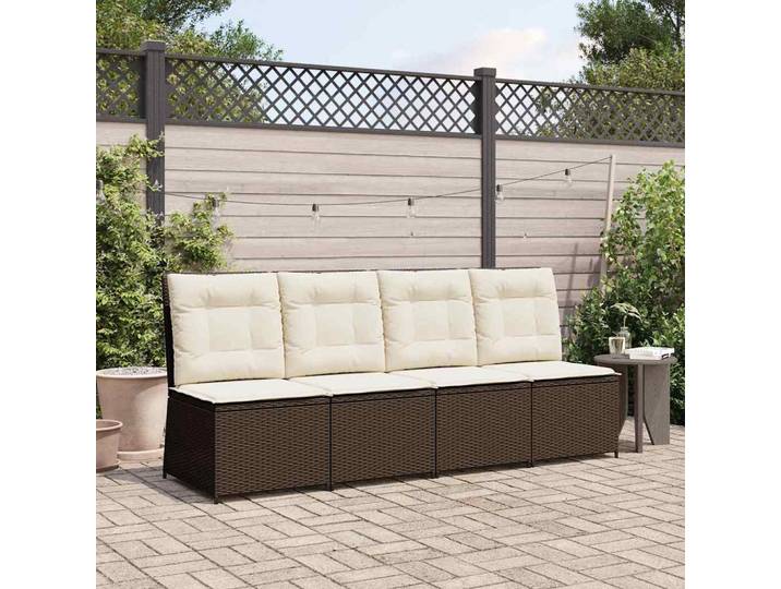 vidaXL Garten-Sofa Braun und Cremeweiß Poly-Rattan