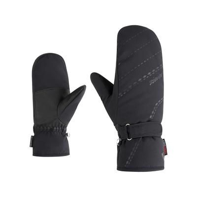 Fäustlinge ZIENER "KEVI-Z PR MITTEN glove", Damen, Gr. 6, schwarz, Polyester, Handschuhe Fäustlinge