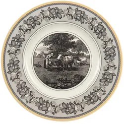FRÜHSTÜCKSTELLER Audun Ferme weiß-grau-gelb ø 21,6 cm