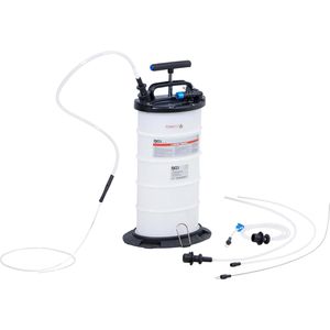 BGS-technic Ölabsaugpumpe 3155 Vakuum-Absaugpumpe pneumatisch, für Bremsflüssigkeit & Öle, mit 9,5 Liter Behälter