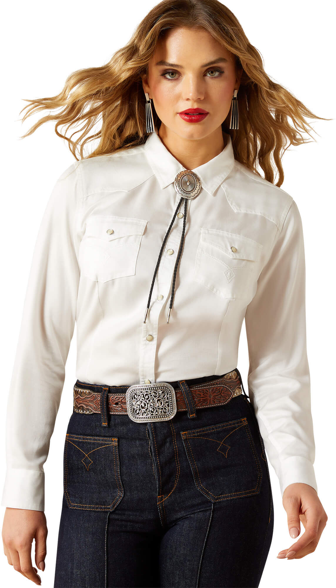 Women's Timeless Western Shirt in Cloud Dancer, Size: XS by Ariat