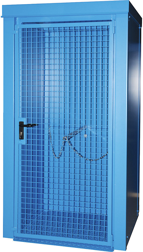 Gasflaschencontainer, feuerbeständig, für 9 Flaschen mit Ø 230 mm, blau eurokraft pro