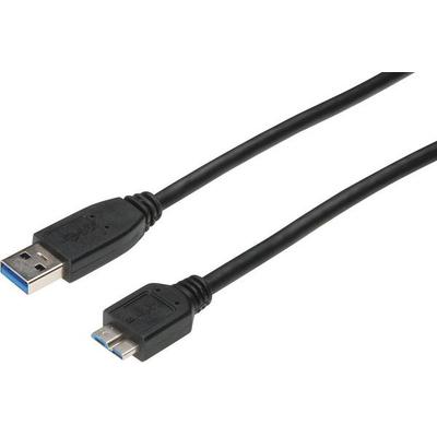 Digitus USB-Kabel USB 3.2 Gen1 USB-A Stecker, USB-Micro-B 3.0 Stecker 1.00 m Schwarz AK-300116-010-S