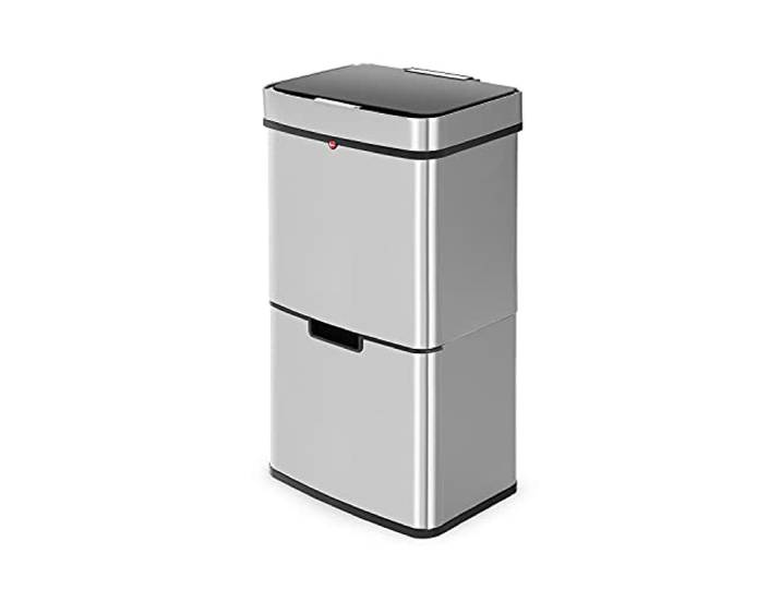 Hailo Öko Vario XL, Mülltrenner, Vollautomatische Deckelöffnung durch Sensortechnik, 50 Liter, 0656-001, Edelstahl, Kunststoff