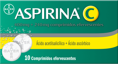 Aspirina C 400 mg Dor e Febre 10 comprimidos