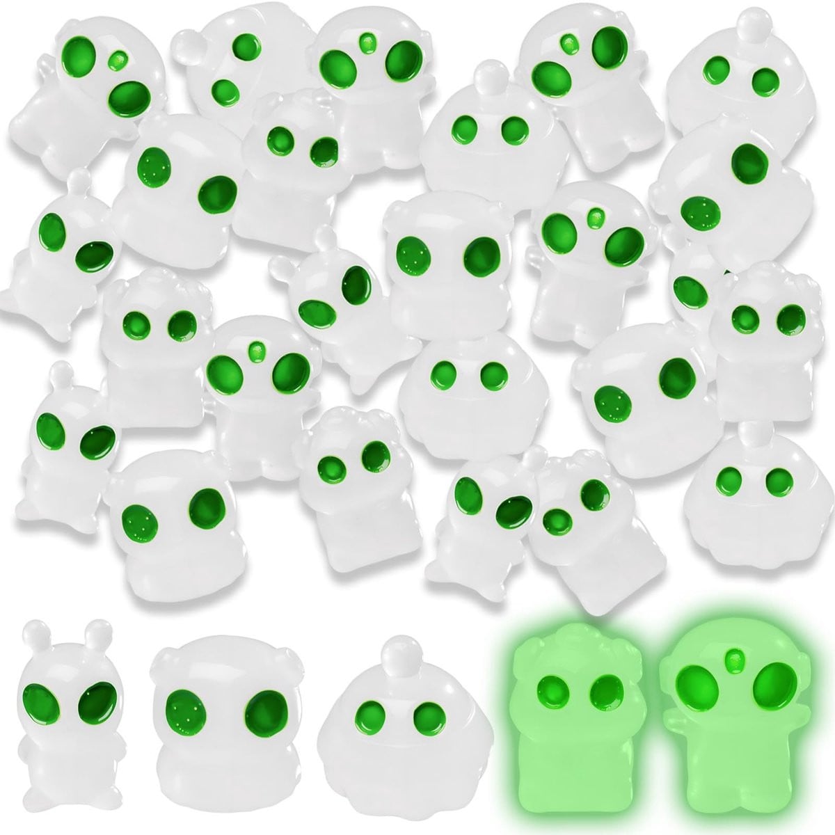 Dailygoods 30 stuks Lichtgevende Buitenaardse Harsornamenten Miniatuur Figuren