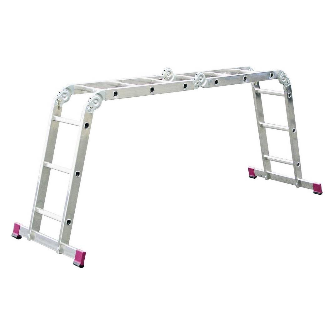 Krause Gelenkleiter CORDA silber 4x 3 Sprossen, H: 100,0 cm (100 cm) (085214)