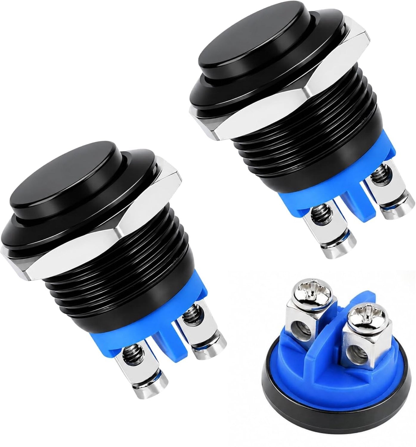 Homevero Push buttons set van 2 - 12 V, 16 mm - Metalen knop