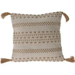 WellHome - Kissen aus natürlicher Jute und Baumwolle mit 400 g Tessel-Füllung, 45 x 45 cm