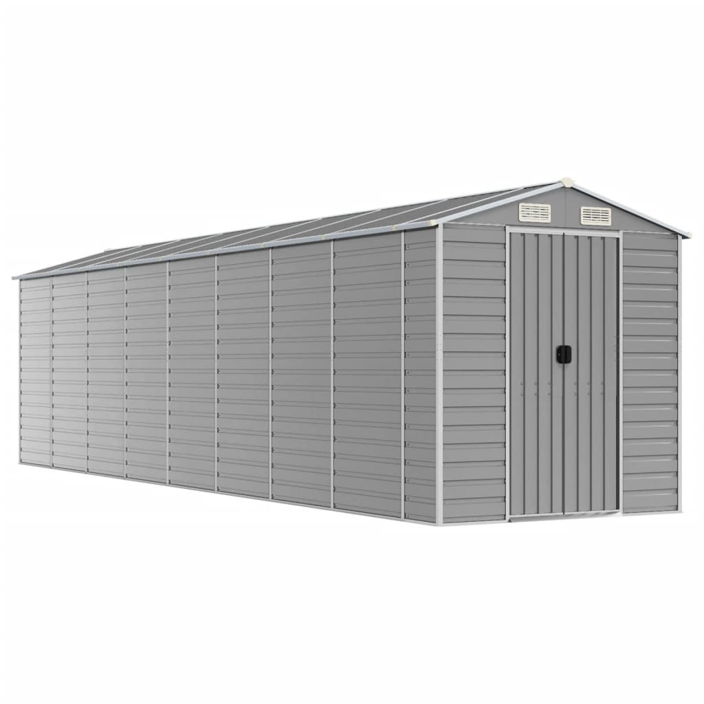 Gartenhaus Hellgrau 191x725x198 cm Verzinkter Stahl