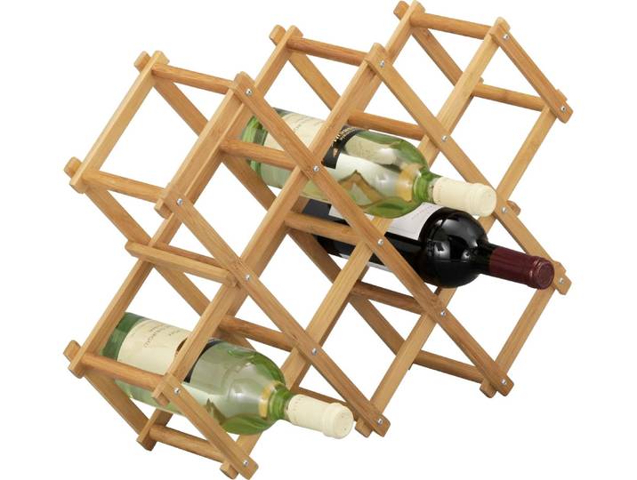 Weinregal ZELLER PRESENT Bamboo , beige (natur), B:54cm H:38cm T:14,5cm, Bambus, Regale, Weinregal, aus hochwertigem Bambus
