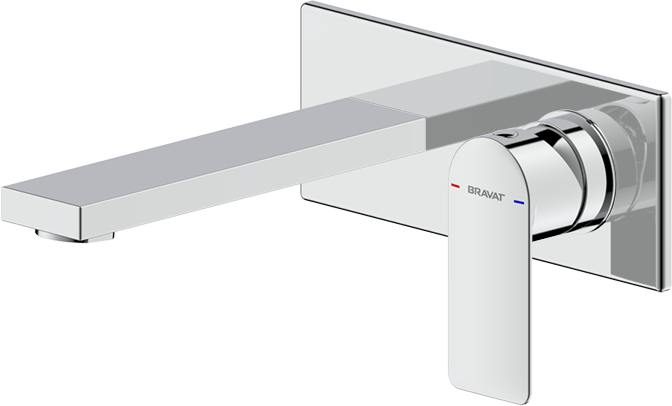 Robinet mitigeur de lavabo mural Bravat Milano 3564462, chromé