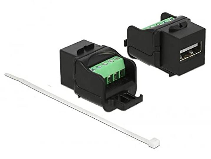 Delock Keystone USB2.0 A female > Terminalblock black