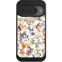 Nivocase Hülle für Google Pixel 10 Handyhülle NIVOcore Case Schwarz Blume Muster Pastell (Google Pixel 10), Smartphone Hülle, Schwarz