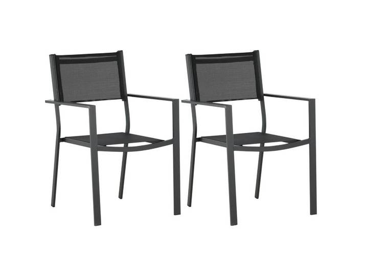 Stapelsessel-Set Copacabana Schwarz Aluminium 2er-Set