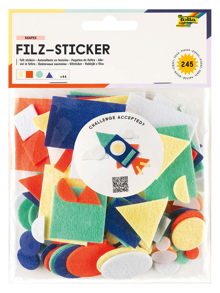 folia PAPER Filz-Sticker "Formen" - ab 4 Jahren - onesize