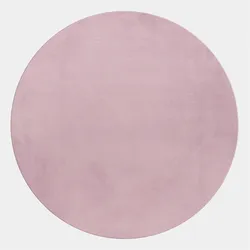 Kurzflorteppich Waschbar NECKAR, einfarbig, Rosa, Ø 120 cm