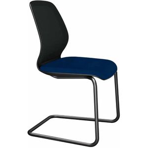 sedus Besucherstuhl sedo, ap-830/004, Freischwinger, Stoff / Netz, blau / schwarz, 5 Stück