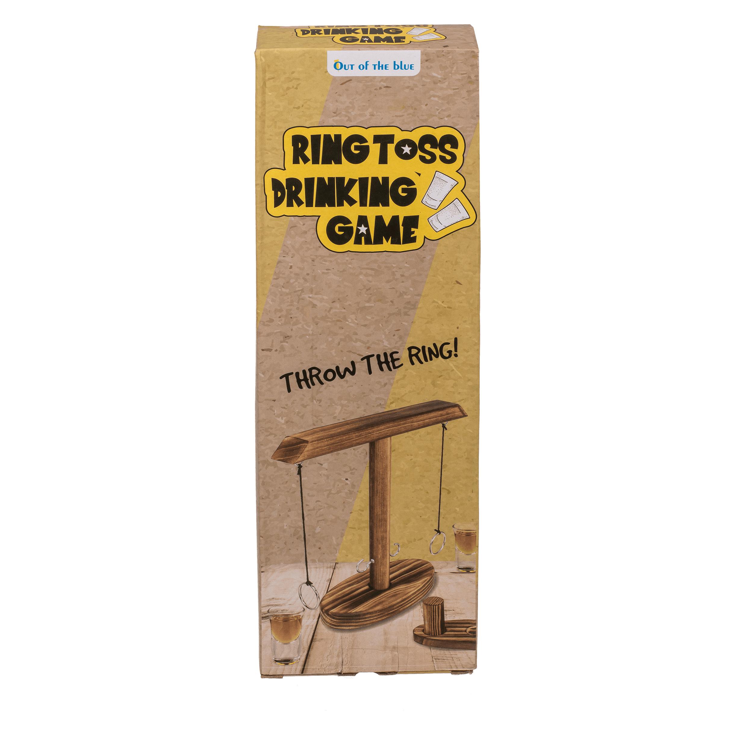 Ootb Ringwurf Trinkspiel aus Holz 25cm, inkl. 2 Shot Gläser (B0BYSJPT6K)