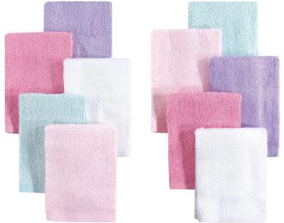 Little Treasure Baby Girl Rayon from Bamboo Luxurious Washcloths, Pink Lilac 10-Pack, One Size - Pink Lilac 10-Pack - One Size