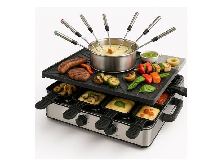 TK Gruppe Raclette und Fondue-Set Raclette für 8 Personen mit Pfännchen, verschiedene Ausführungen